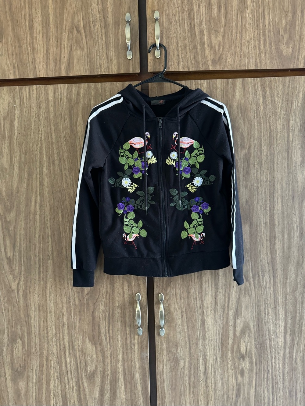 Cynthia Rowley Fitness “Love Kit” Flamingo Zip Up Hoodie Jacket